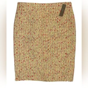 J Crew #2 Pencil Skirt, sz6, tweed, ylw
